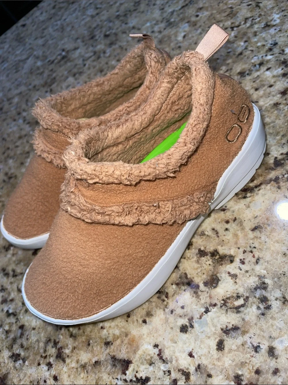 Oofos Oocoozie Cozy Slip-On Shoes in Camel
